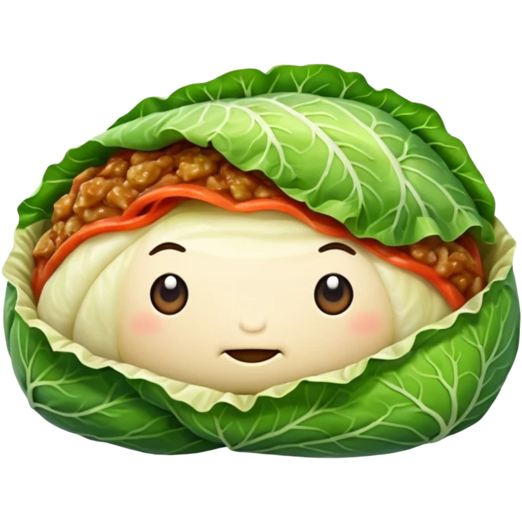 Cabbage roll  with no face emoji