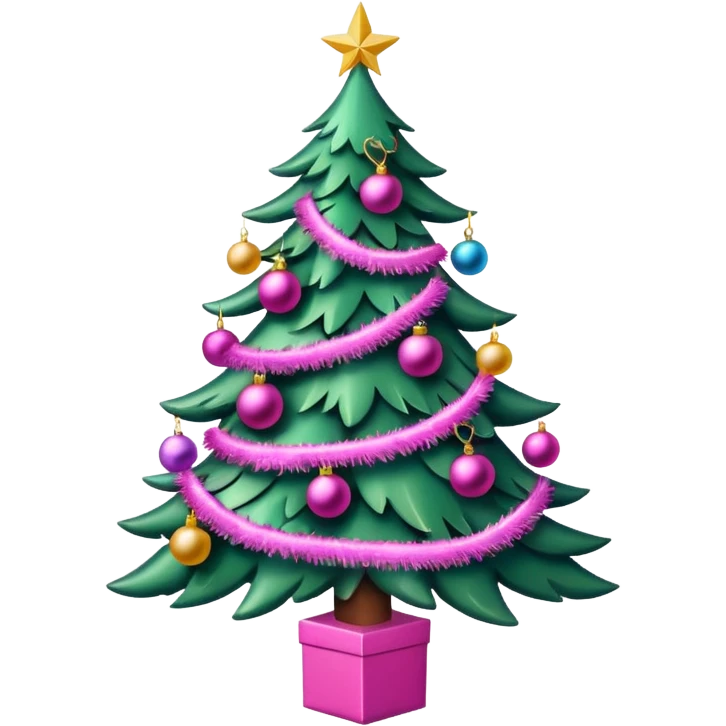 Christmas tree pink emoji