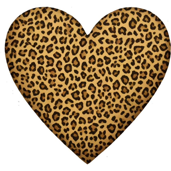leopard print heart emoji