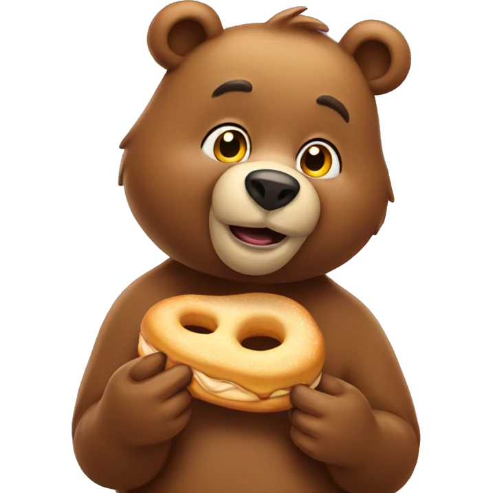 Bear eating a honey bun emoji