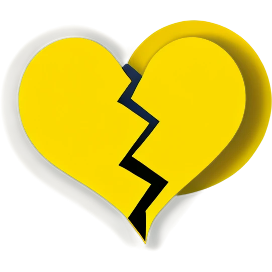 Yellow heart broken emoji