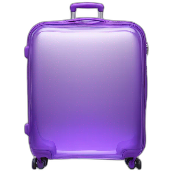 3d luggage glass purple transparent see-through emoji