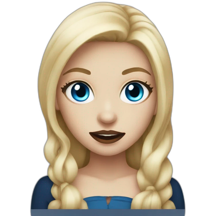 Vampire Blonde girl with blue eyes emoji
