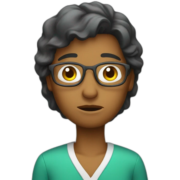 A teacher very tired of work emoji