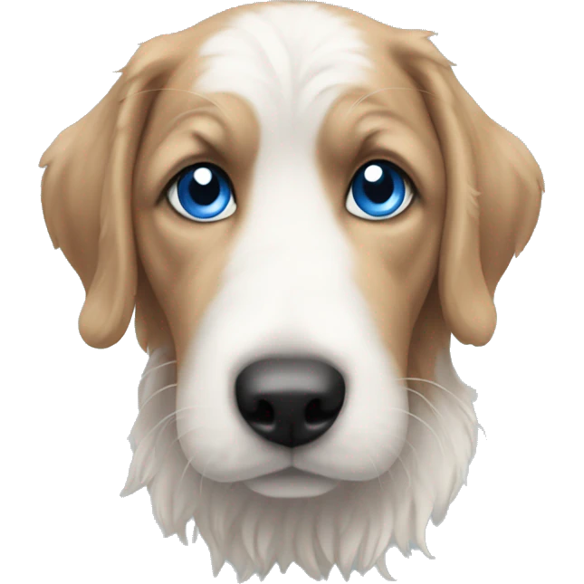 Mini multicolor doodle with blue eyes  emoji