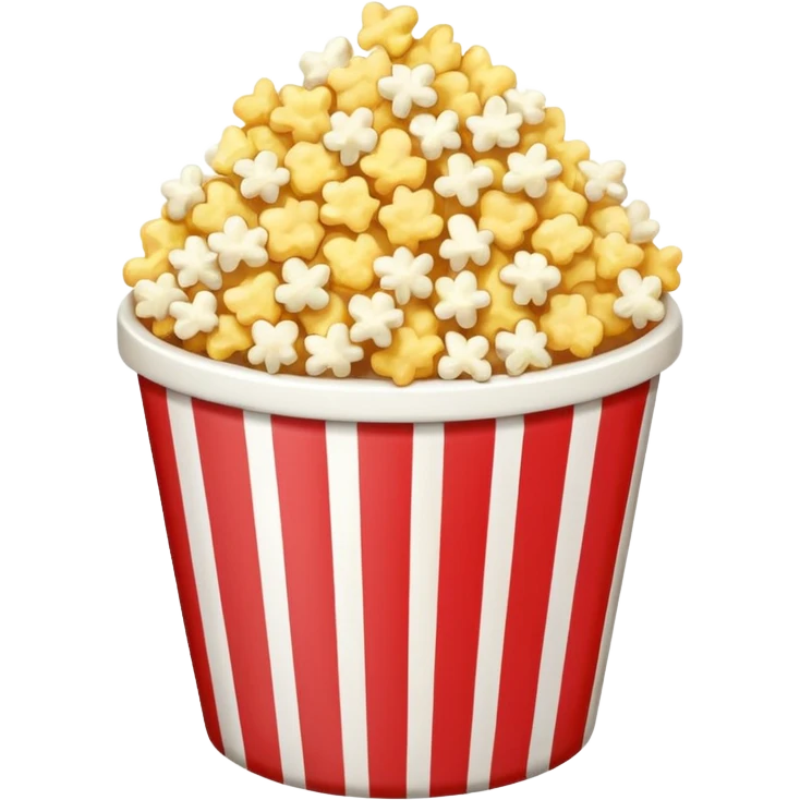 Popcorn in a striped cup with a TV emoji