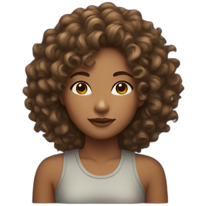 Girl with a curly hair emoji