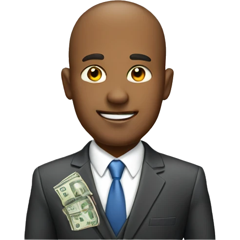 businessman with mone emoji