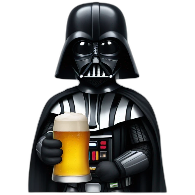 Darth Vader with a beer glass in his hand emoji