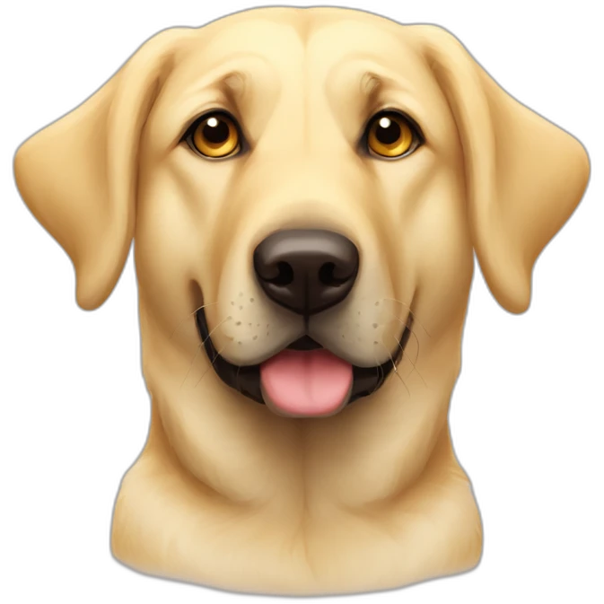Light yellow lab floppy ears German shepherd face mutt chubby face emoji