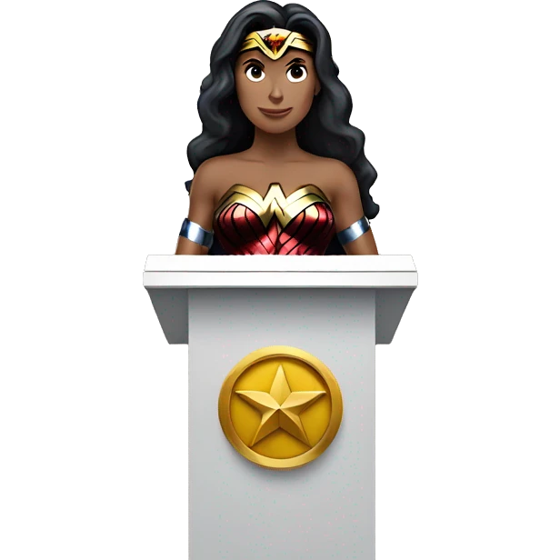 wonder woman behind a podium emoji