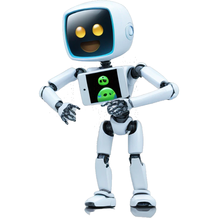 artificial intelligence holding a video icon emoji