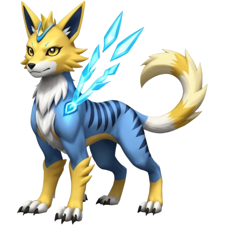 Zeraora-Renamon-Lombax-Weregarurumon-fusion-creature (full body emoji