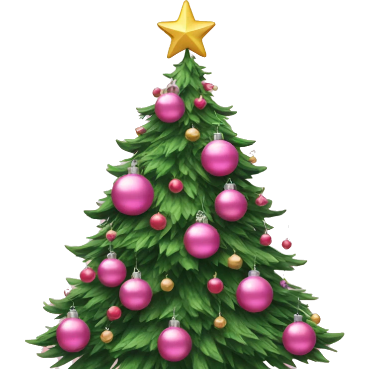 Christmas tree with pink ornaments emoji