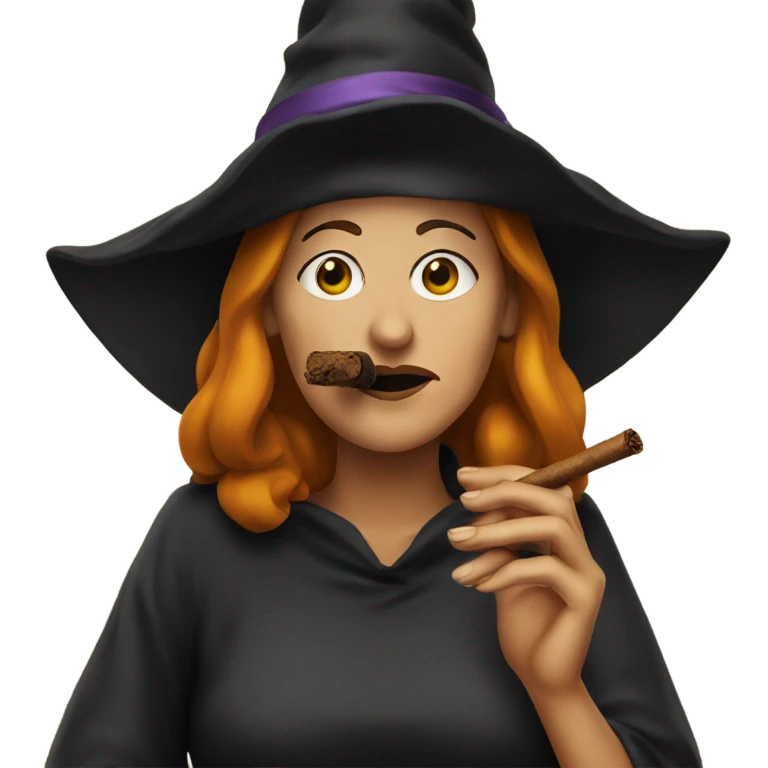 A witch smoking a cigar emoji