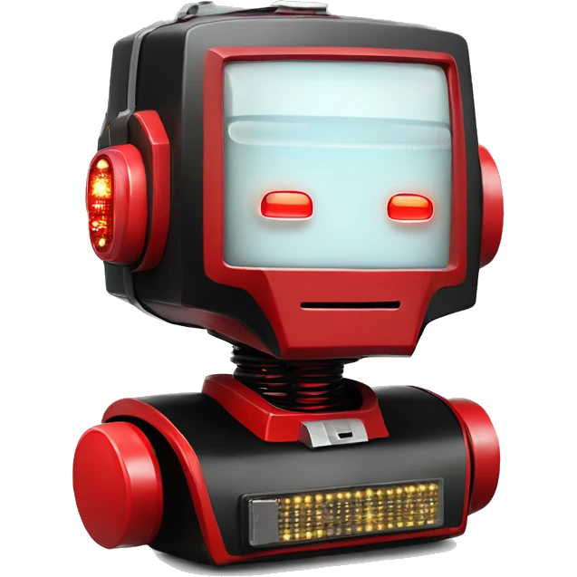 Red LED DaftPunk-style robot talk box emoji