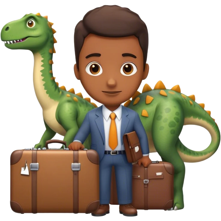 office Dinosaurs, a huge luggage full of papers emoji