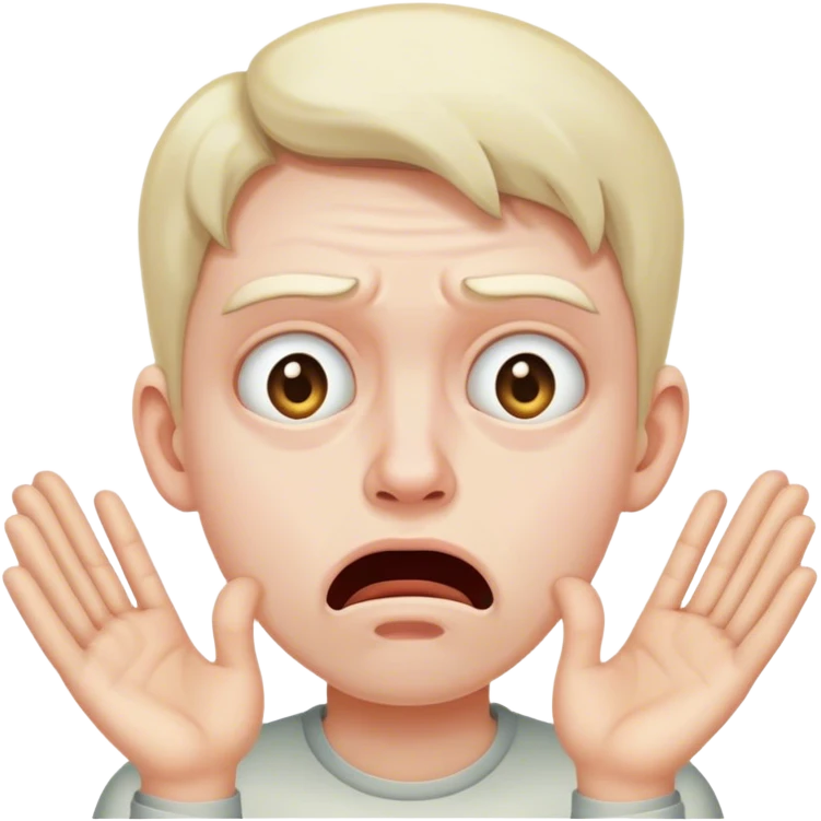 face of absolute disgust with both hands more exaggerated emoji