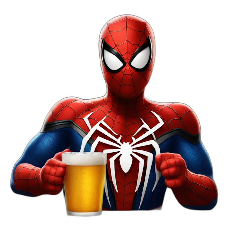 Spider-Man drink beer emoji