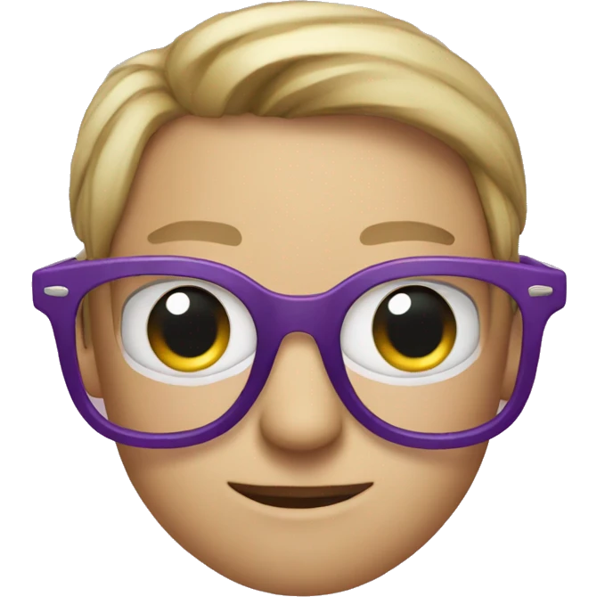 eyes only wth purpule thin glasses emoji