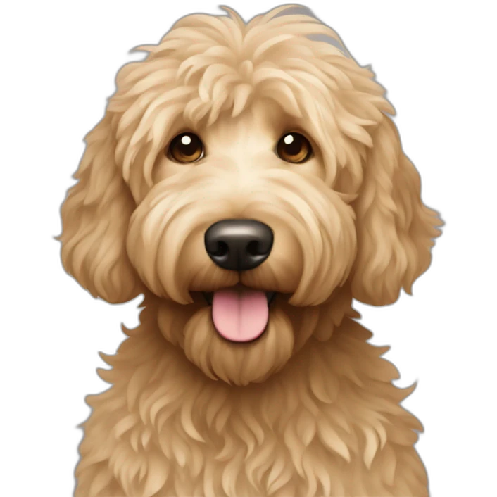 Beige goldendoodle with messy hair emoji