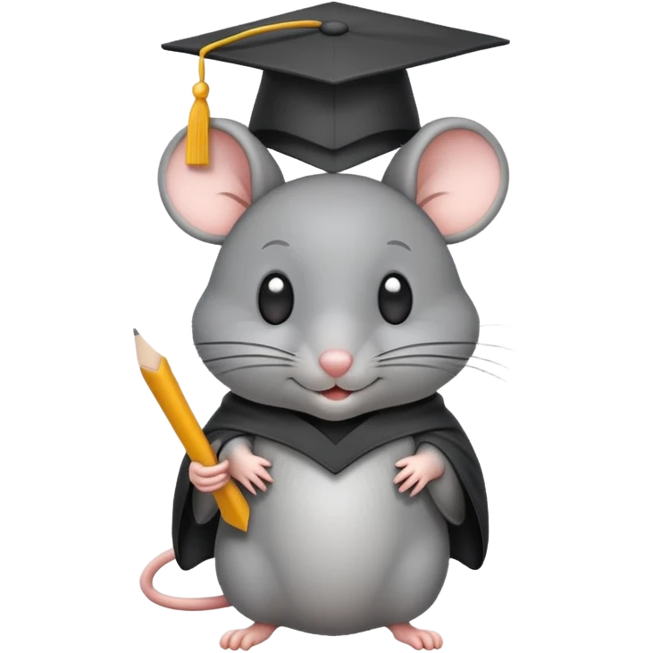 Mouse with mortarboard emoji