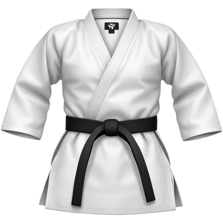 Traditional white karate gi with a black belt emoji