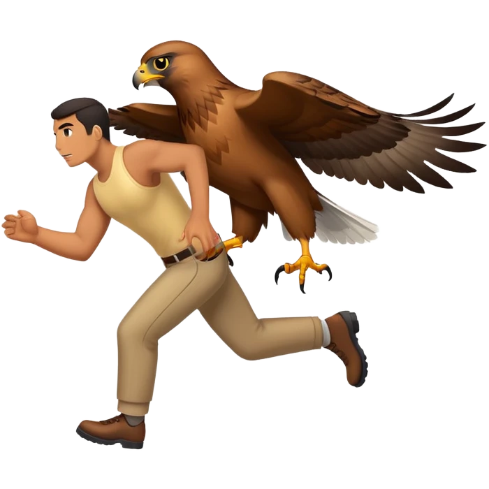 hawk chasing man emoji