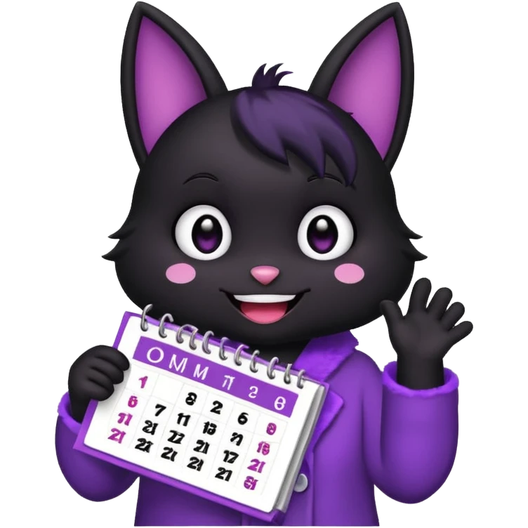 kuromi holding a calendar emoji