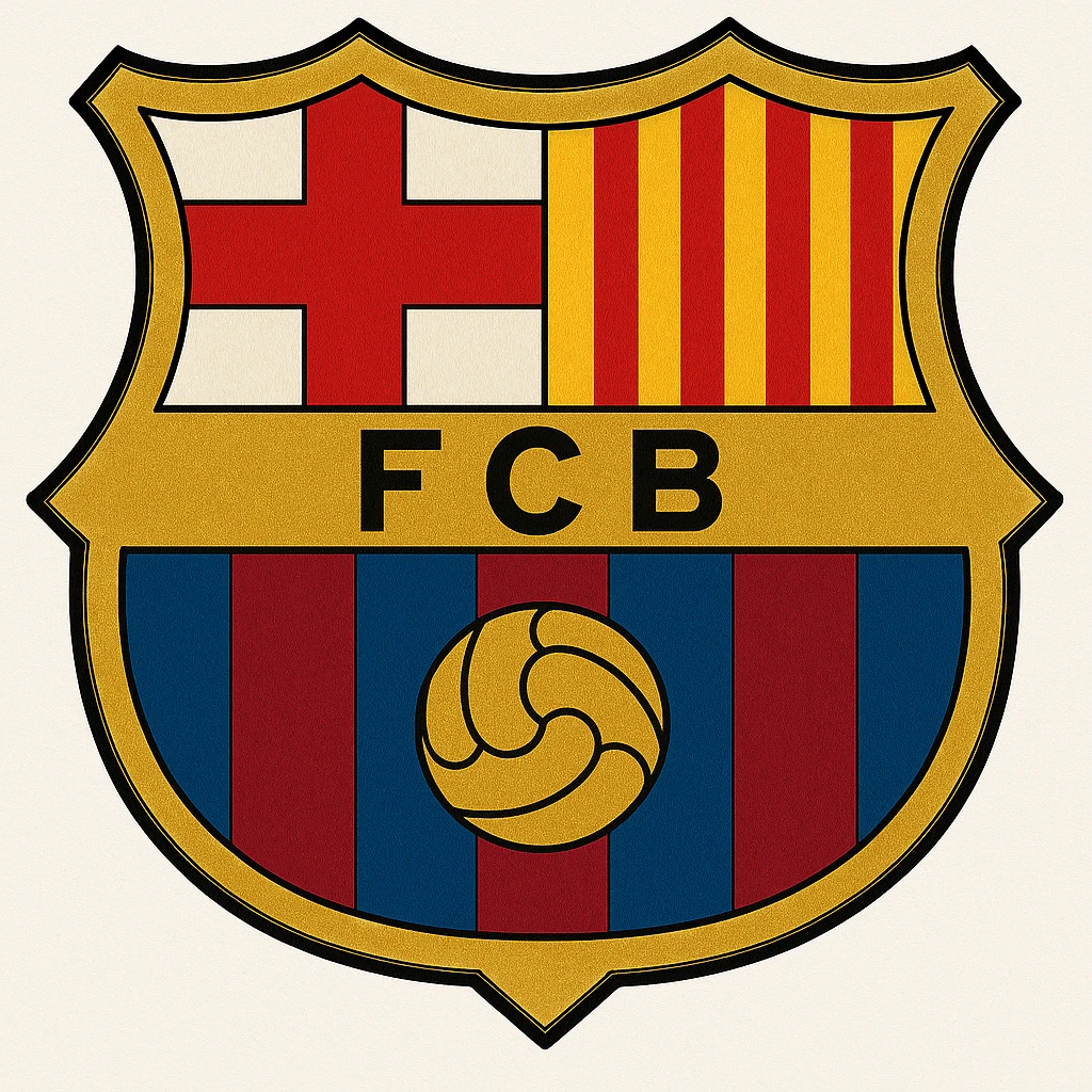 Refine the Barcelona FC shield in classic style with more detailed outlines and vibrant colors emoji