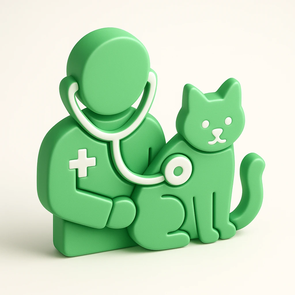 veterinarian examining a cat emoji