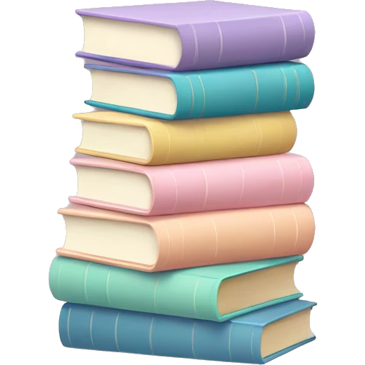 stack of books in pastel colors emoji