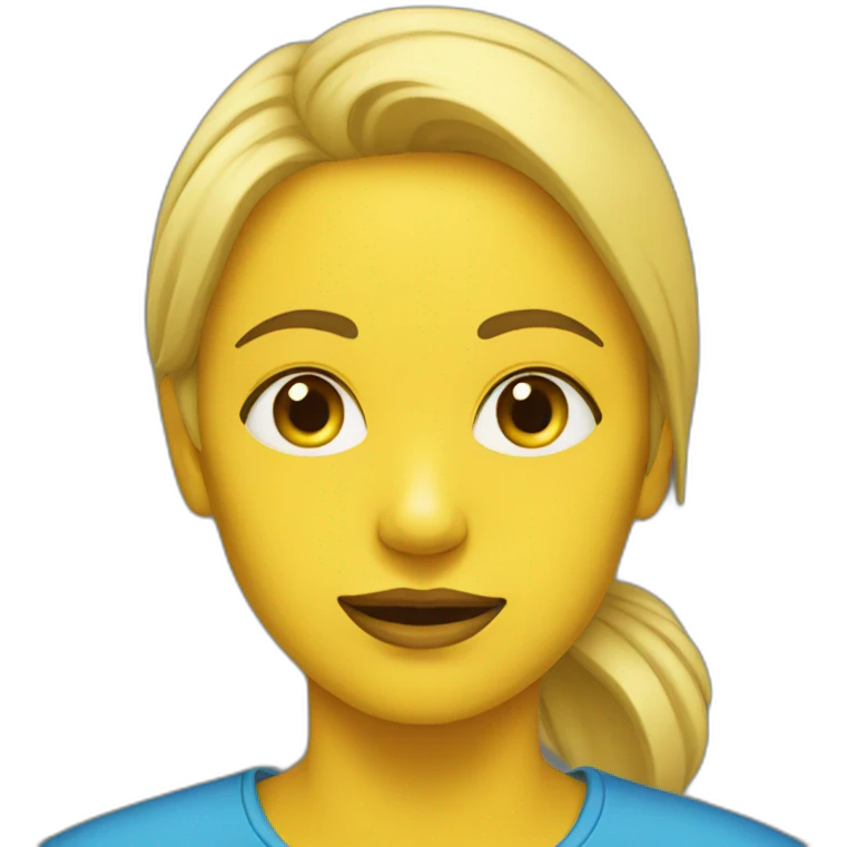 Face of Woman in blue and yellow emoji