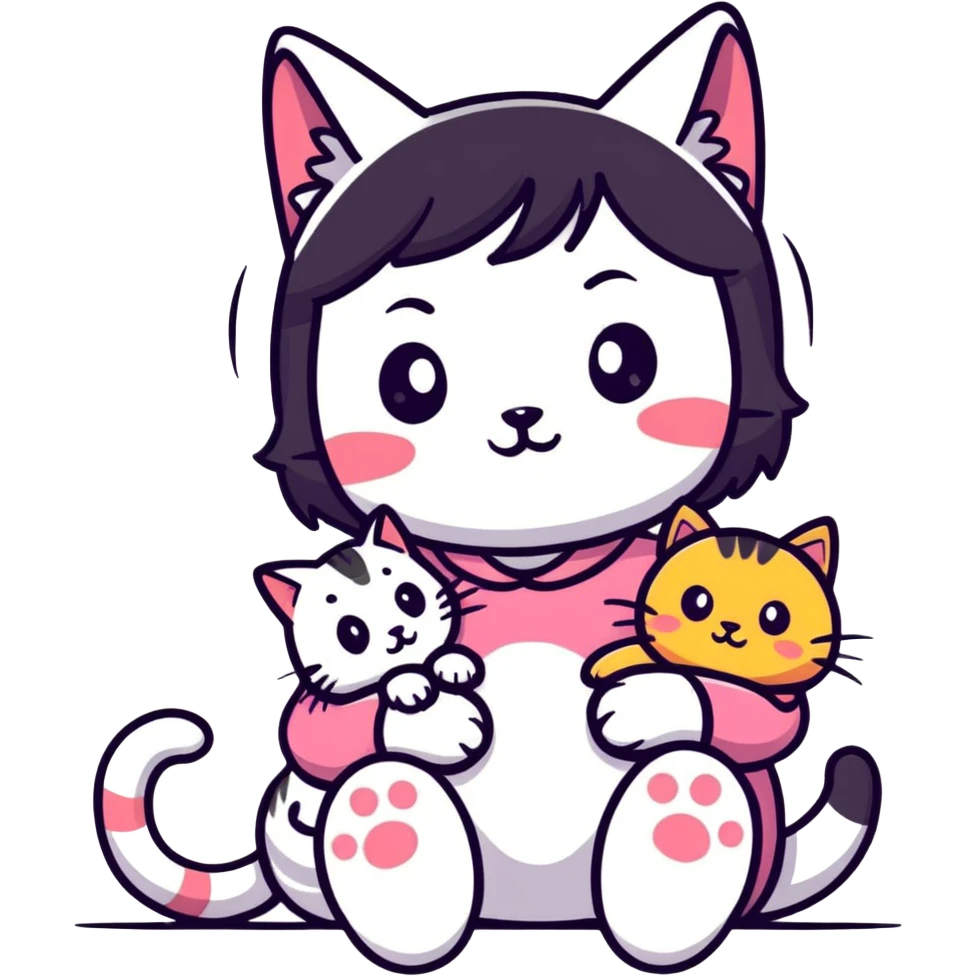 Girl with a cat  emoji