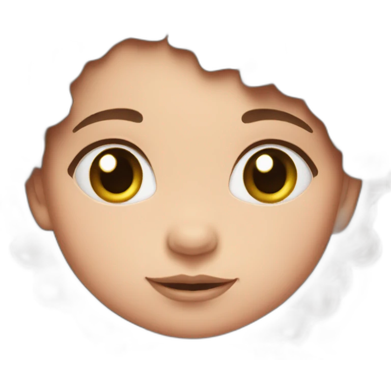 Withe Baby with brown hair and pink dress emoji