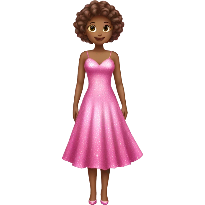 A pink sparkly shiny dress emoji