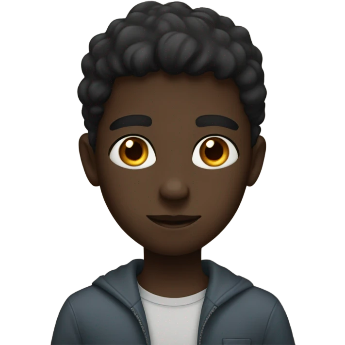 dark-skinned boy portrait looking emoji
