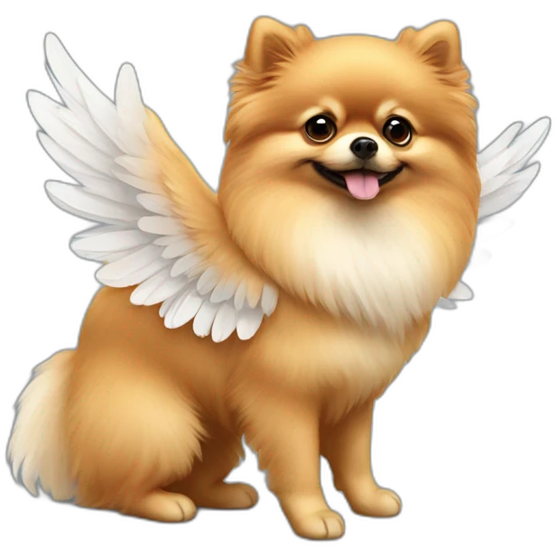 Pomeranian with wing emoji