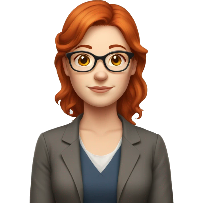 Red hair teacher glasses freckles female plump emoji