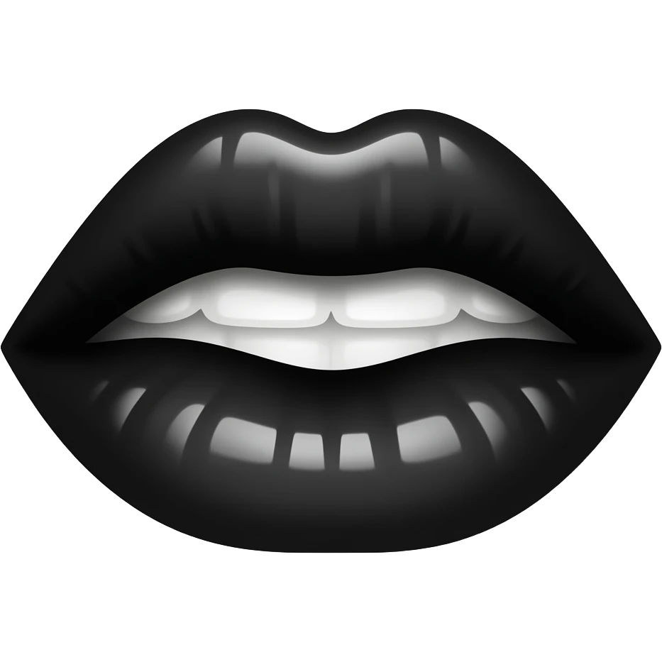 Kiss lips black emoji