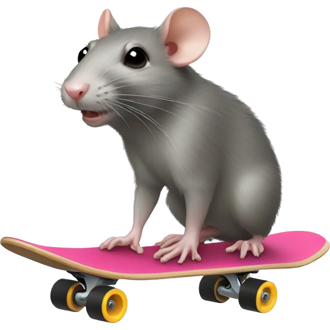 rat on a skate board emoji
