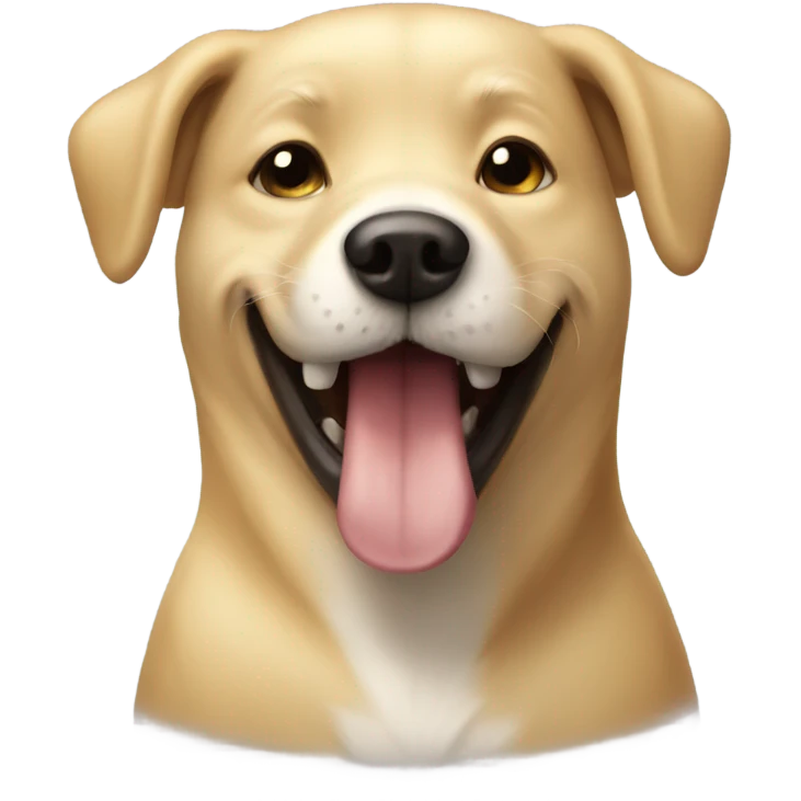 Blonde dog with snuggle tooth emoji