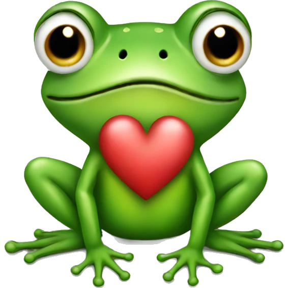 Frog with a heart emoji