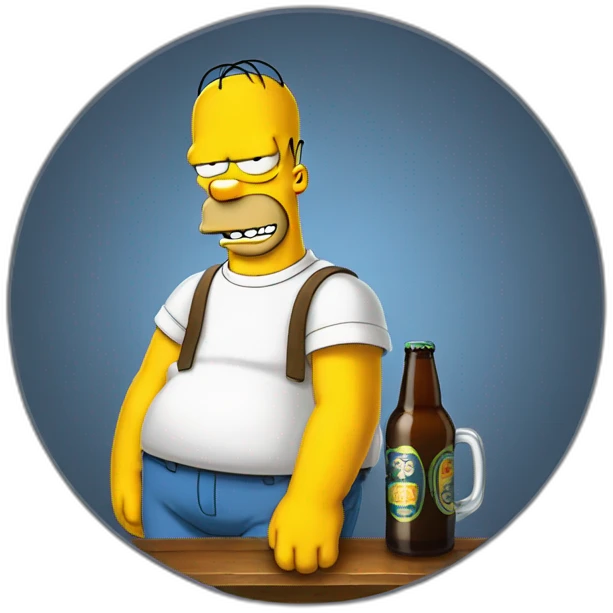 Homer simpson avec une bière emoji