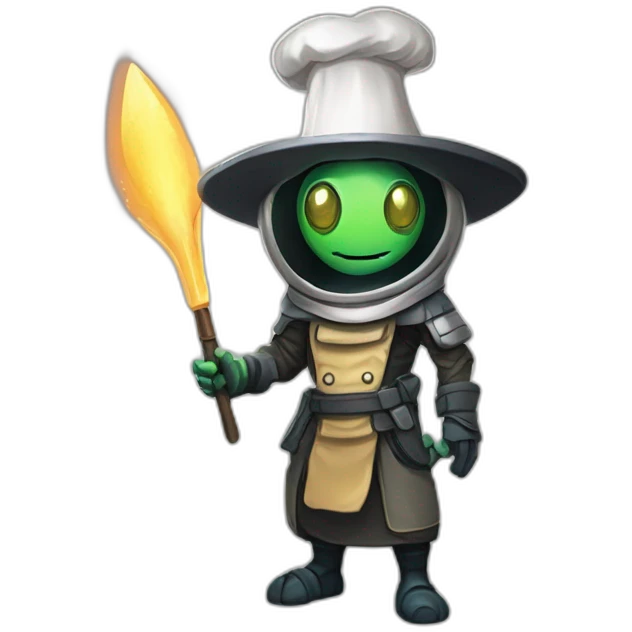 alien chef scifi roguelike rpg style inspired by slay the spire digital art emoji