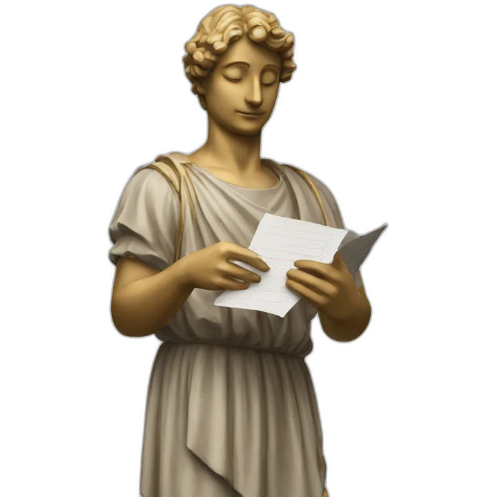 statue holding papers italy emoji