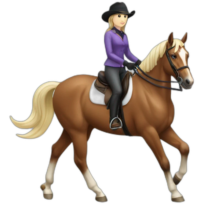 Horse rider with her horse emoji