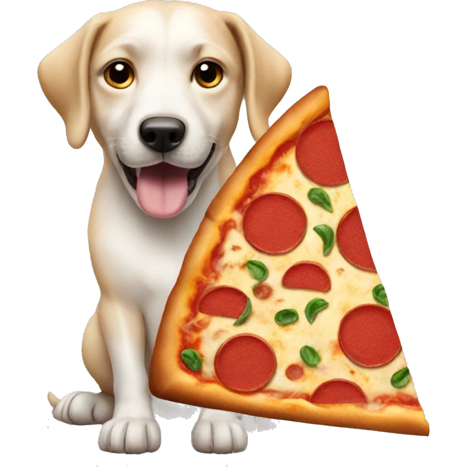 Dog with pizza emoji