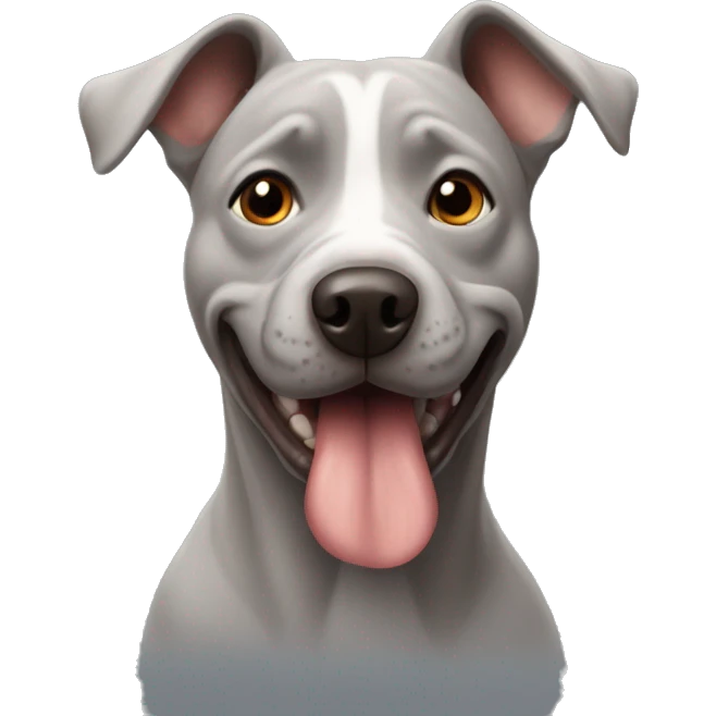 red nose pit grey dog emoji