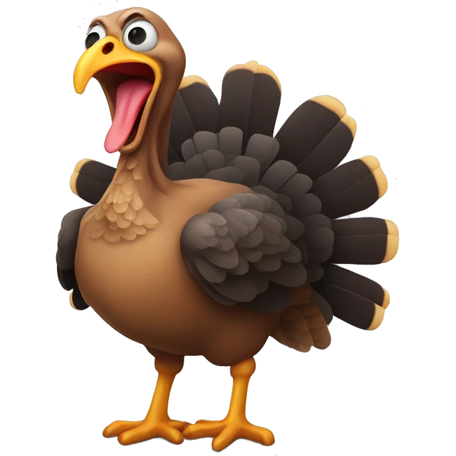 Turkey with shock/scare face  emoji